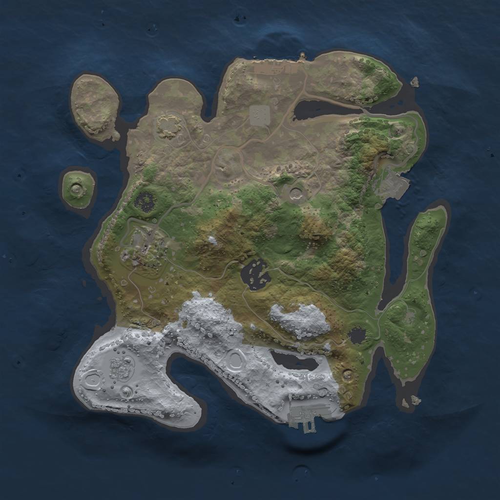 Rust Map: Procedural Map, Size: 2500, Seed: 350964738, 10 Monuments