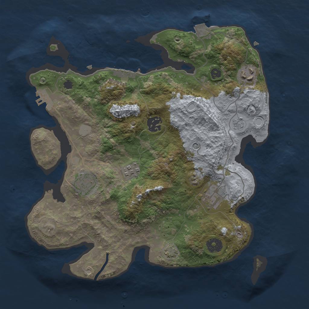 Rust Map: Procedural Map, Size: 3000, Seed: 1107, 13 Monuments