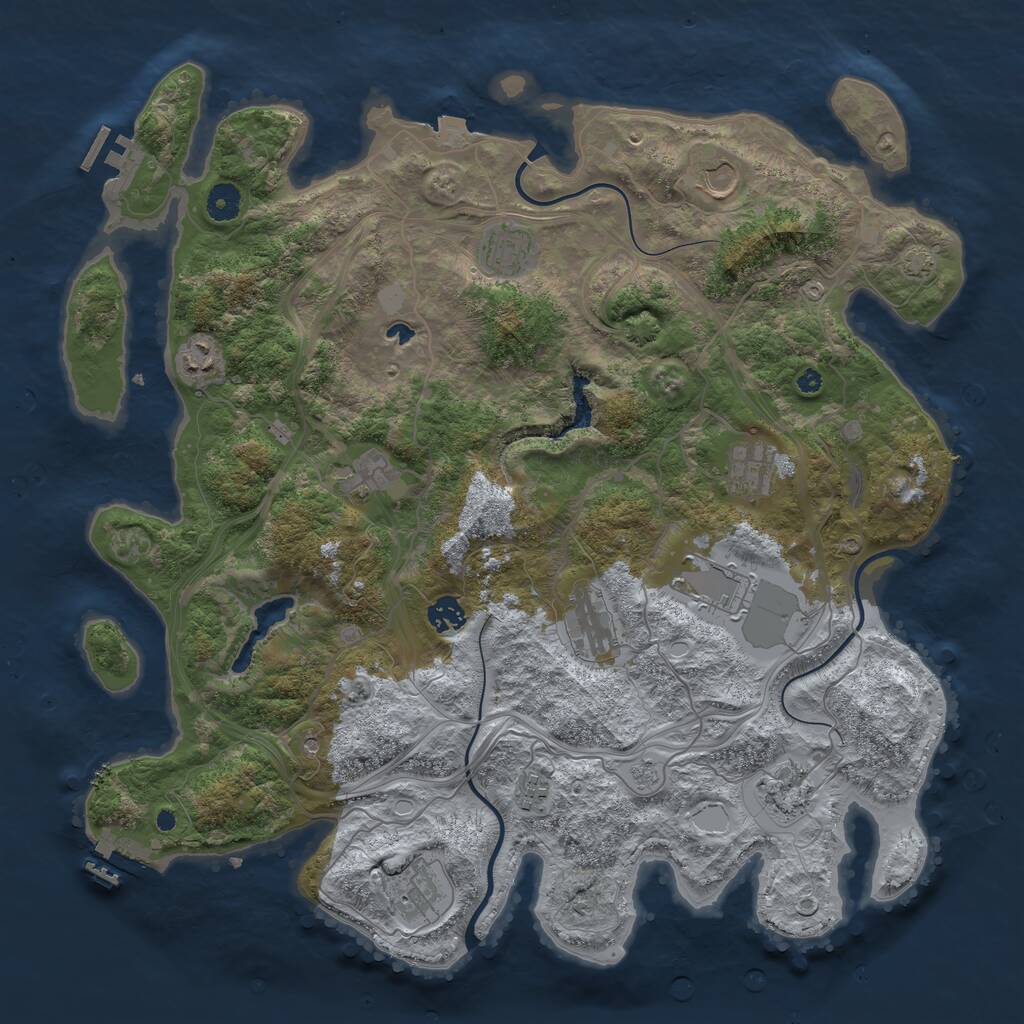 Rust Map: Procedural Map, Size: 4250, Seed: 1697904942, 17 Monuments