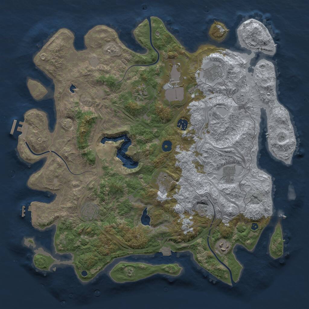 Rust Map: Procedural Map, Size: 4250, Seed: 1072805051, 15 Monuments