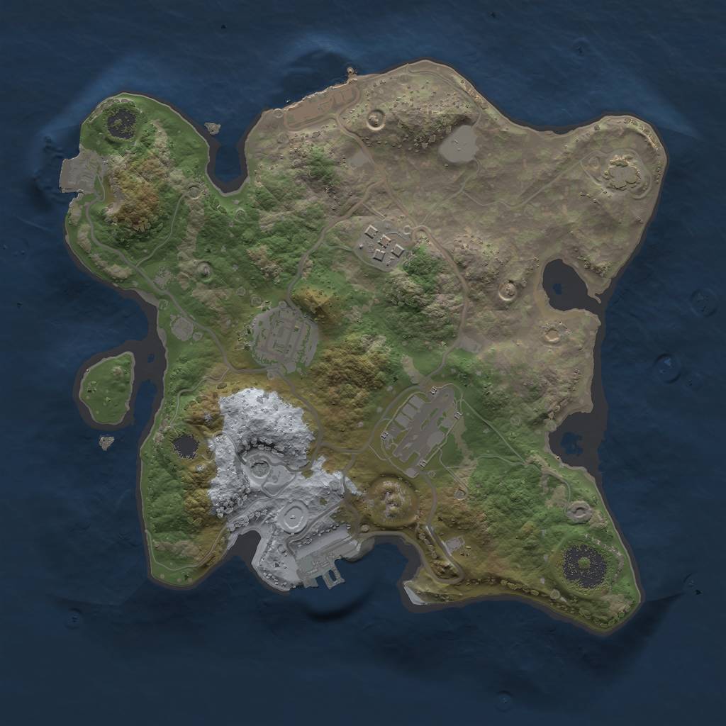 Rust Map: Procedural Map, Size: 2500, Seed: 4870216, 10 Monuments