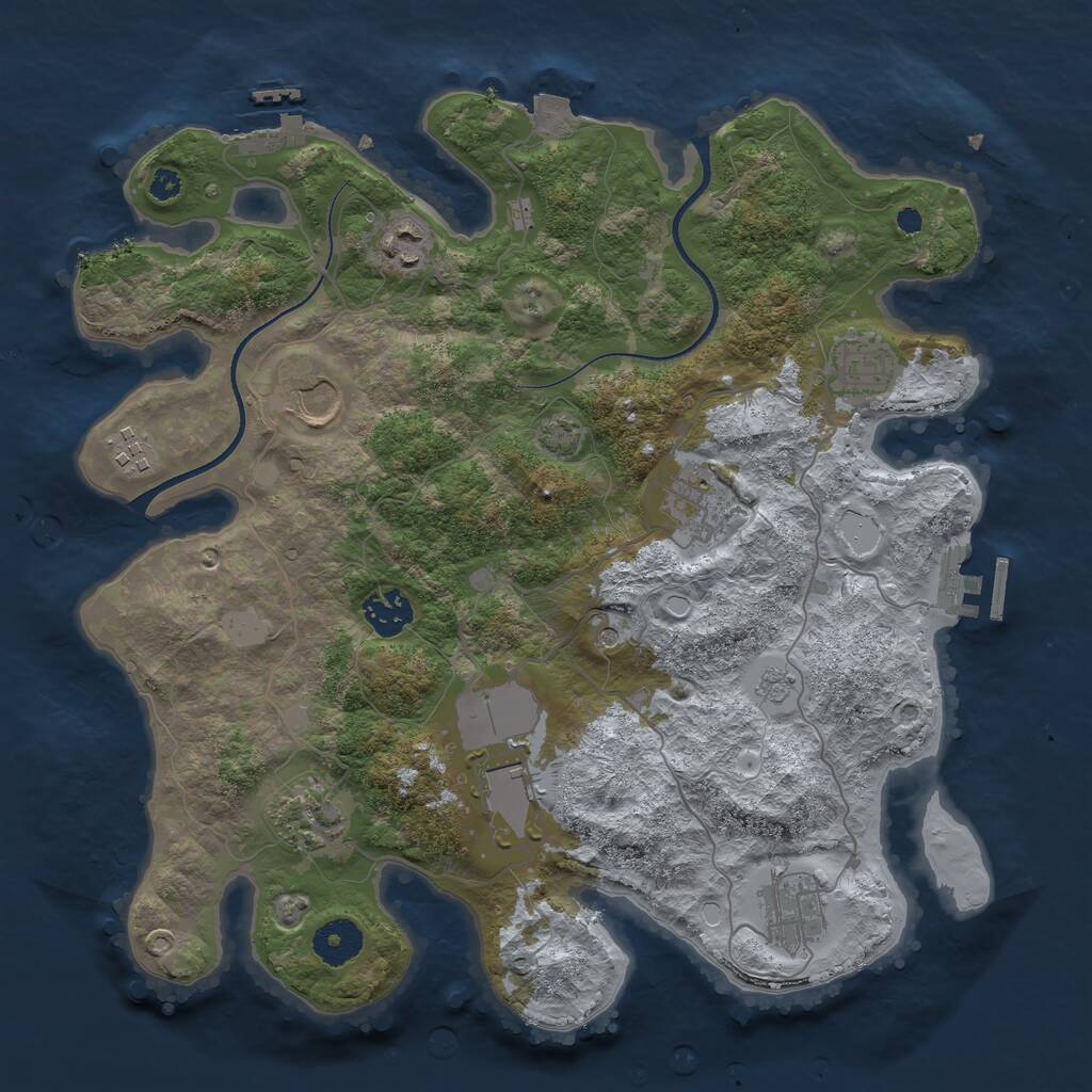 Rust Map: Procedural Map, Size: 3500, Seed: 1781711344, 15 Monuments