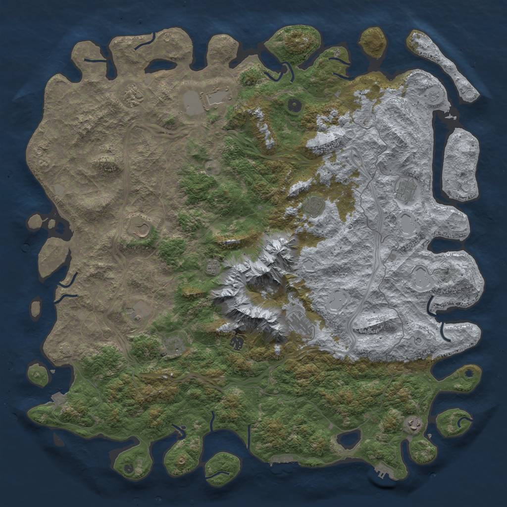 Rust Map: Procedural Map, Size: 5500, Seed: 339058771, 19 Monuments