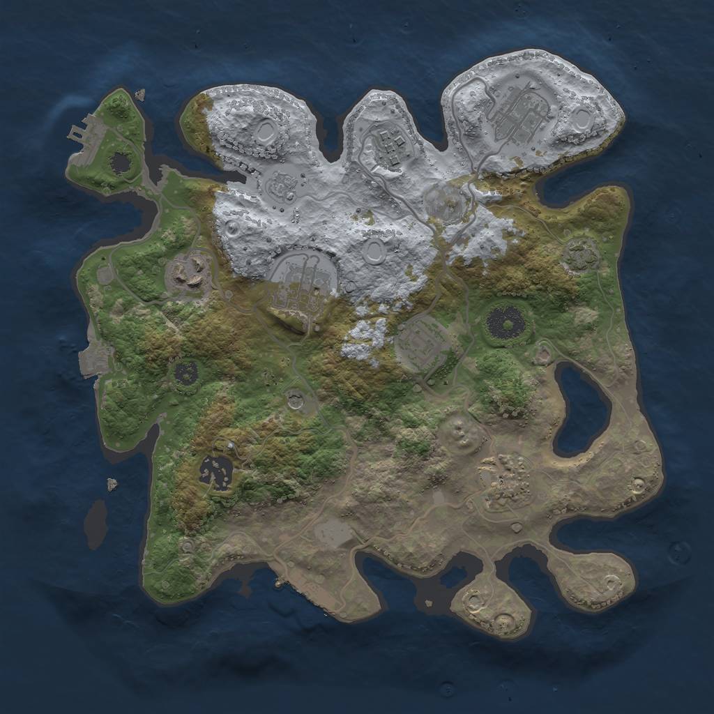 Rust Map: Procedural Map, Size: 3000, Seed: 621715978, 15 Monuments