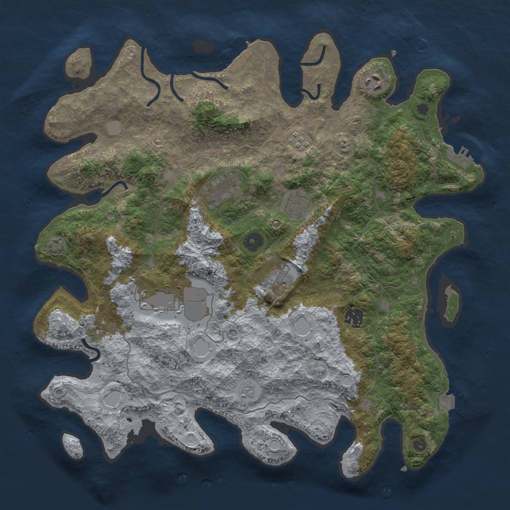 Rust Map: Procedural Map, Size: 4000, Seed: 1137466667, 15 Monuments