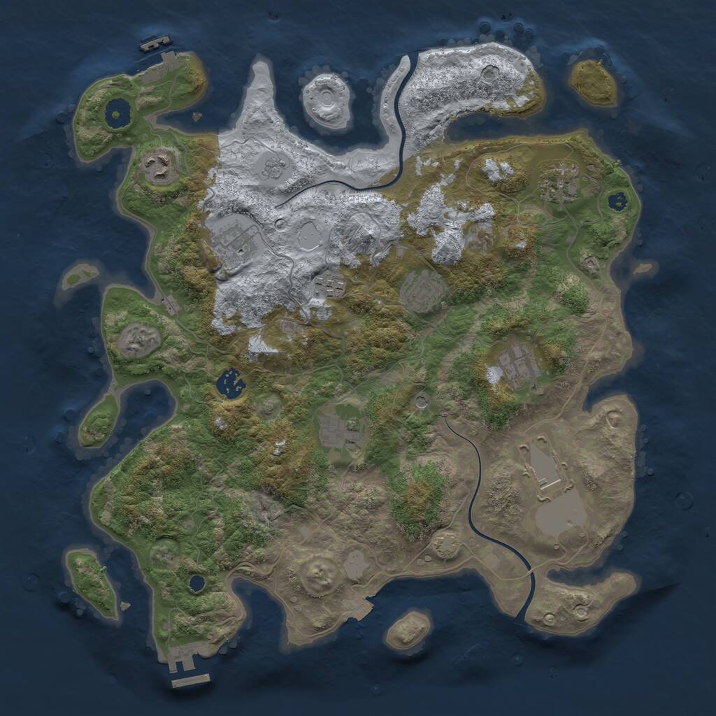 Rust Map: Procedural Map, Size: 3800, Seed: 1542631816, 15 Monuments