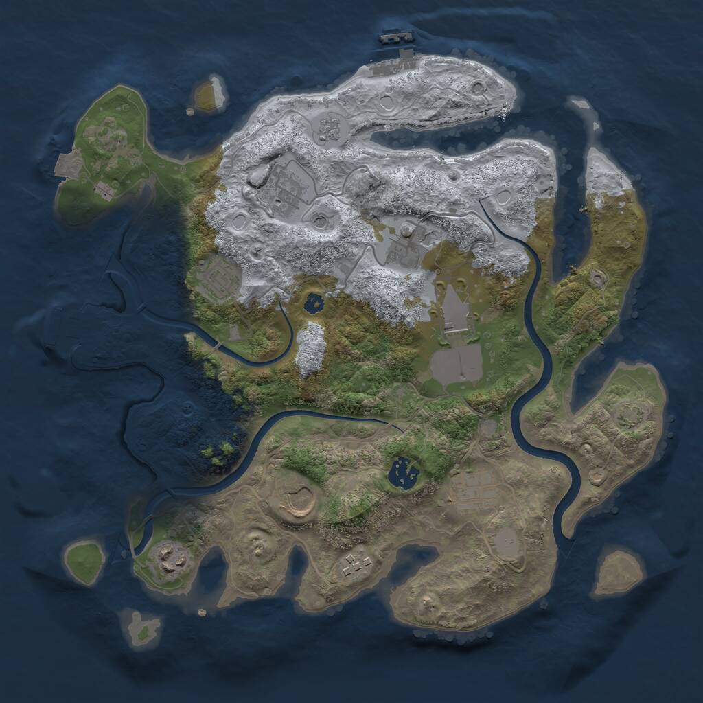 Rust Map: Procedural Map, Size: 3500, Seed: 1344704872, 15 Monuments