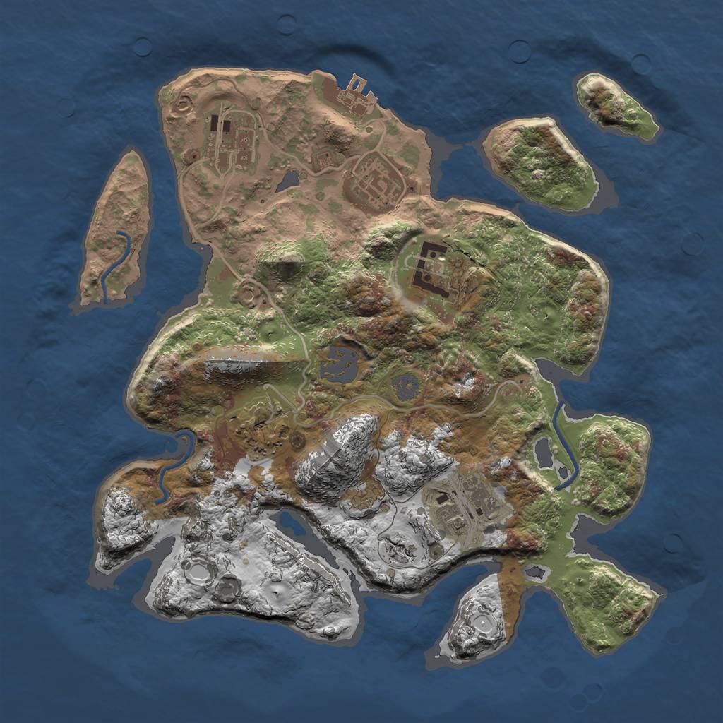 Rust Map: Procedural Map, Size: 2800, Seed: 127420, 11 Monuments