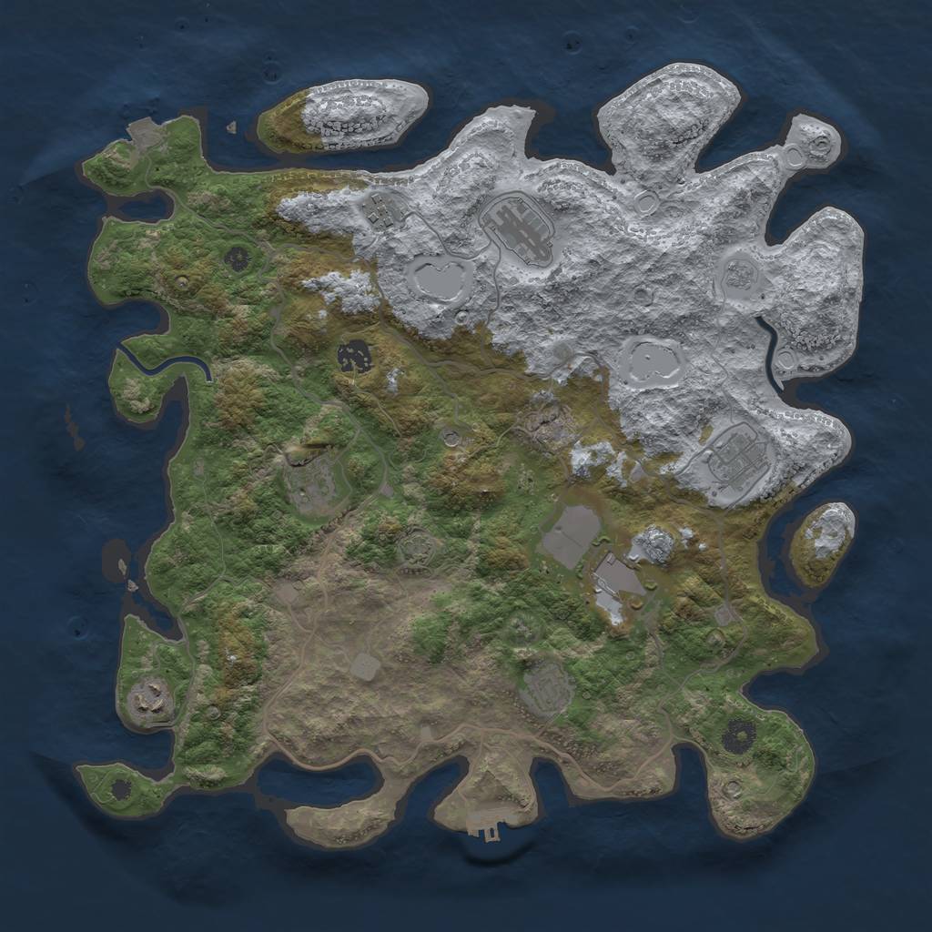 Rust Map: Procedural Map, Size: 4000, Seed: 924310606, 15 Monuments