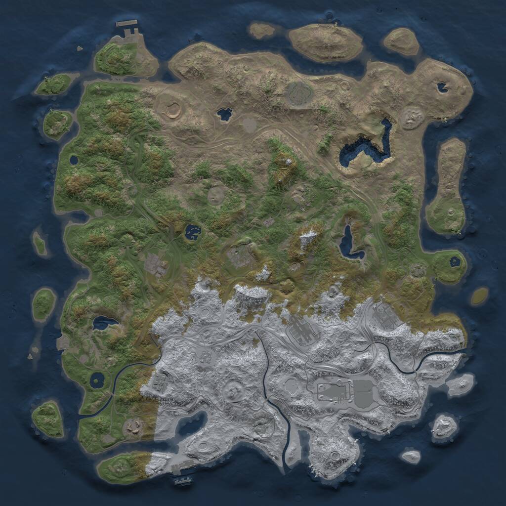 Rust Map: Procedural Map, Size: 4800, Seed: 395829664, 17 Monuments