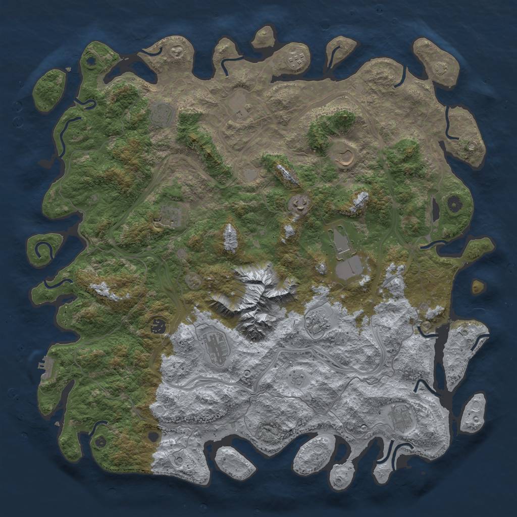 Rust Map: Procedural Map, Size: 5000, Seed: 1594721686, 18 Monuments