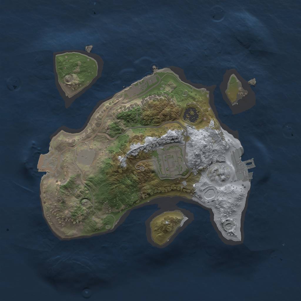 Rust Map: Procedural Map, Size: 2000, Seed: 544351, 6 Monuments