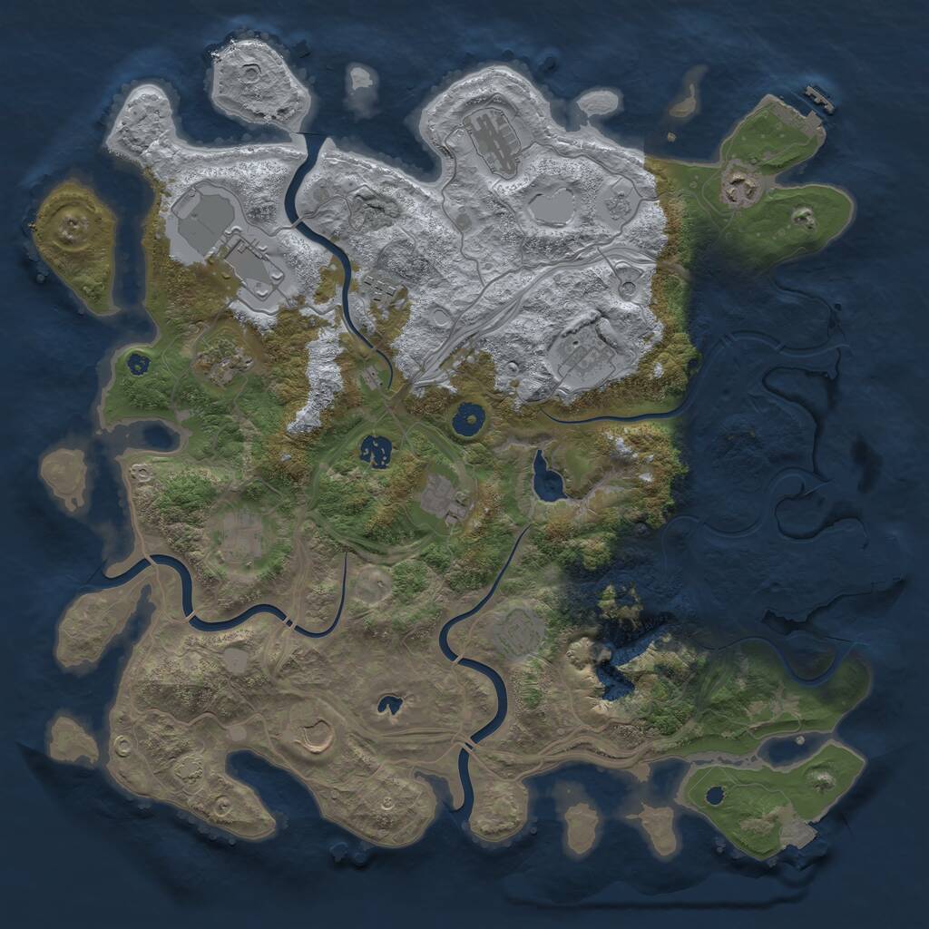 Rust Map: Procedural Map, Size: 4250, Seed: 61031549, 17 Monuments