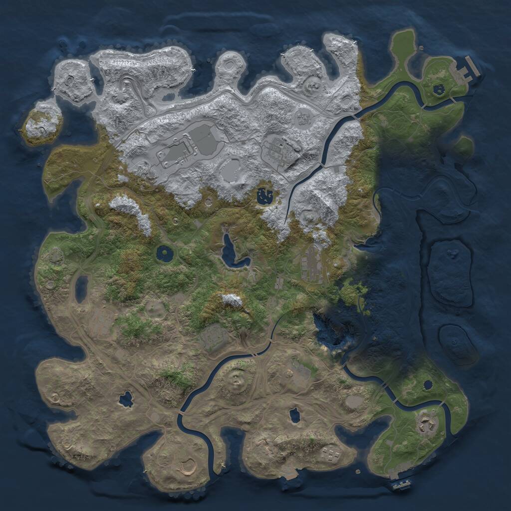 Rust Map: Procedural Map, Size: 4500, Seed: 8455, 17 Monuments