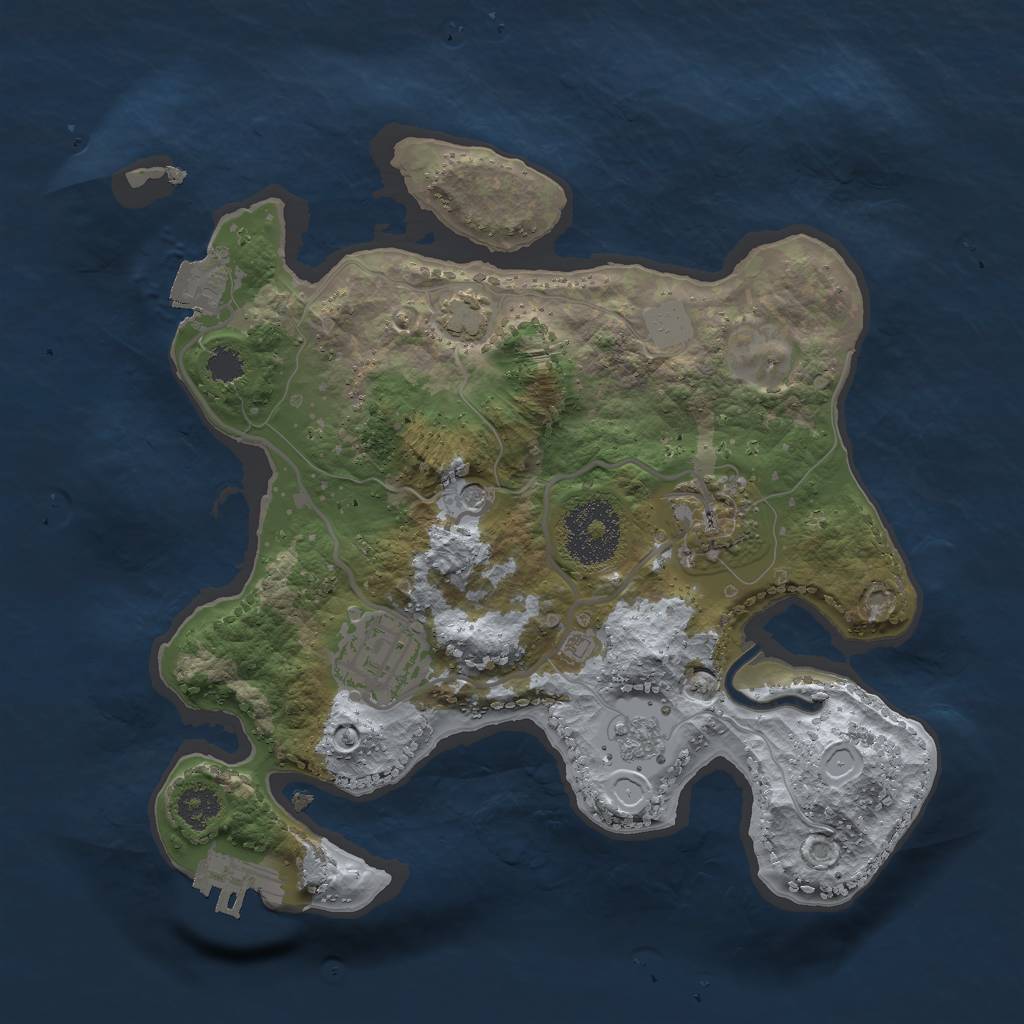 Rust Map: Procedural Map, Size: 2500, Seed: 928893741, 9 Monuments