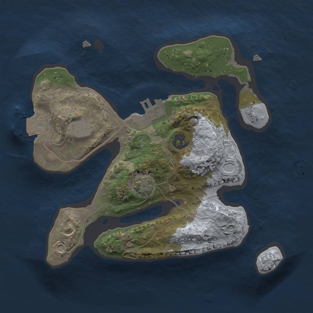 Rust Map: Procedural Map, Size: 2000, Seed: 501238751, 5 Monuments