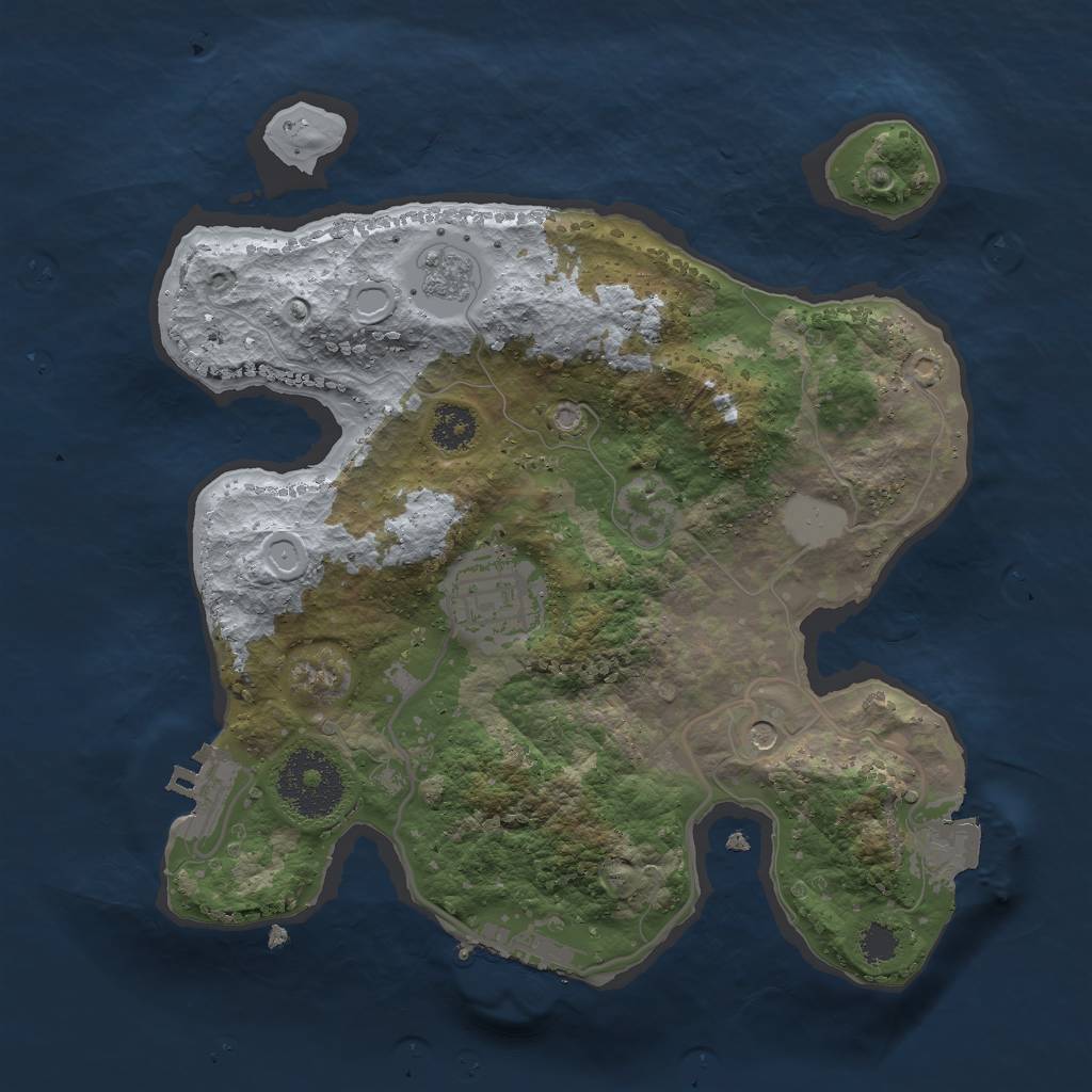 Rust Map: Procedural Map, Size: 2500, Seed: 1796701368, 8 Monuments