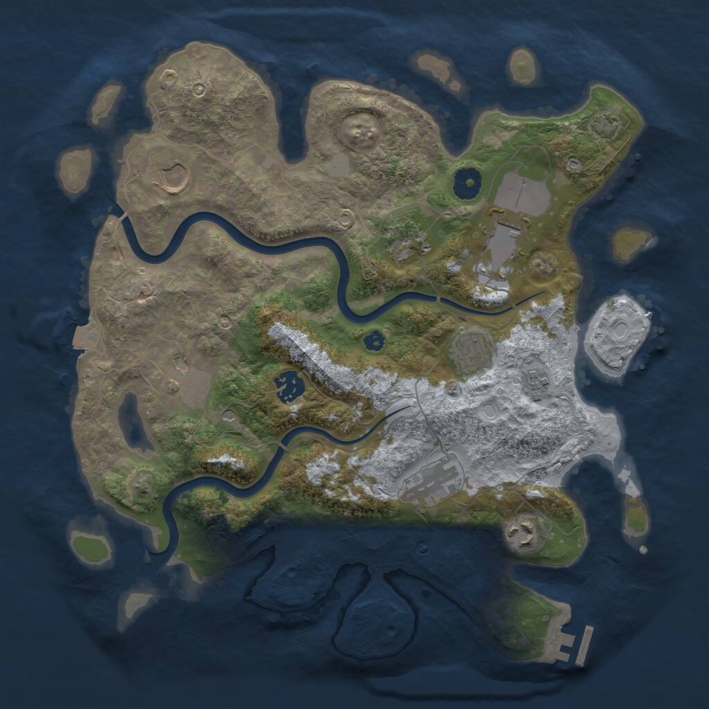 Rust Map: Procedural Map, Size: 3500, Seed: 701865043, 13 Monuments