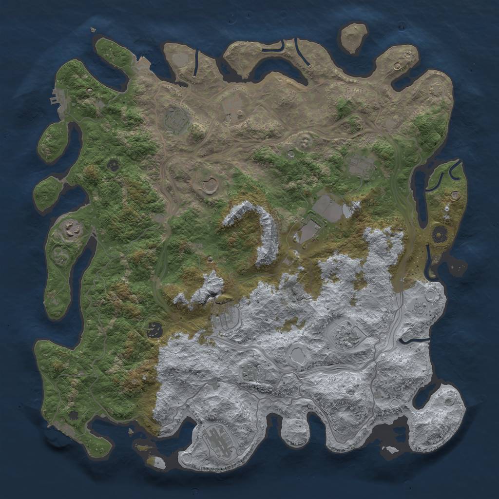 Rust Map: Procedural Map, Size: 4500, Seed: 91492231, 19 Monuments