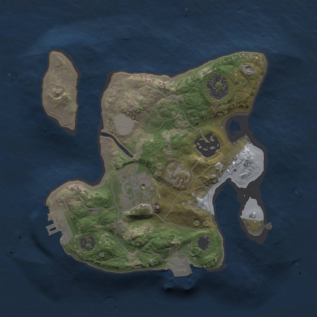Rust Map: Procedural Map, Size: 2000, Seed: 173107255, 6 Monuments