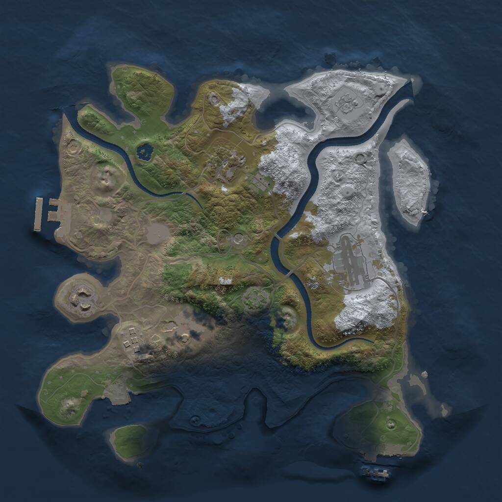 Rust Map: Procedural Map, Size: 3000, Seed: 400412064, 11 Monuments