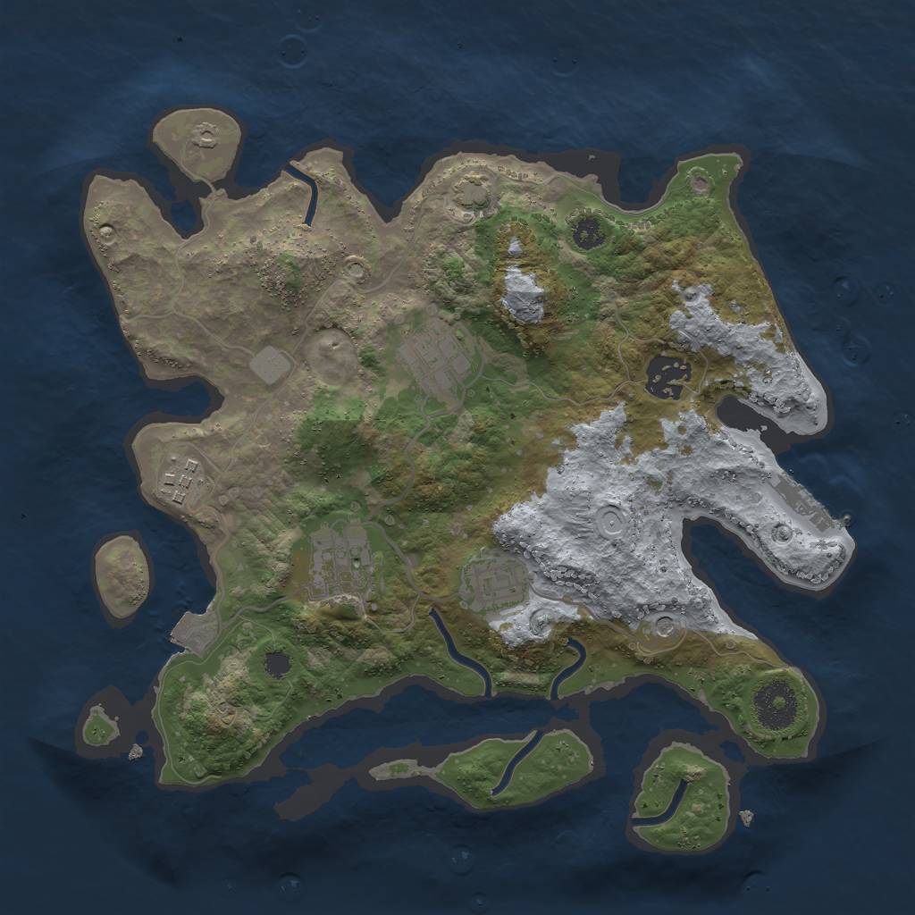 Rust Map: Procedural Map, Size: 3000, Seed: 9220, 11 Monuments