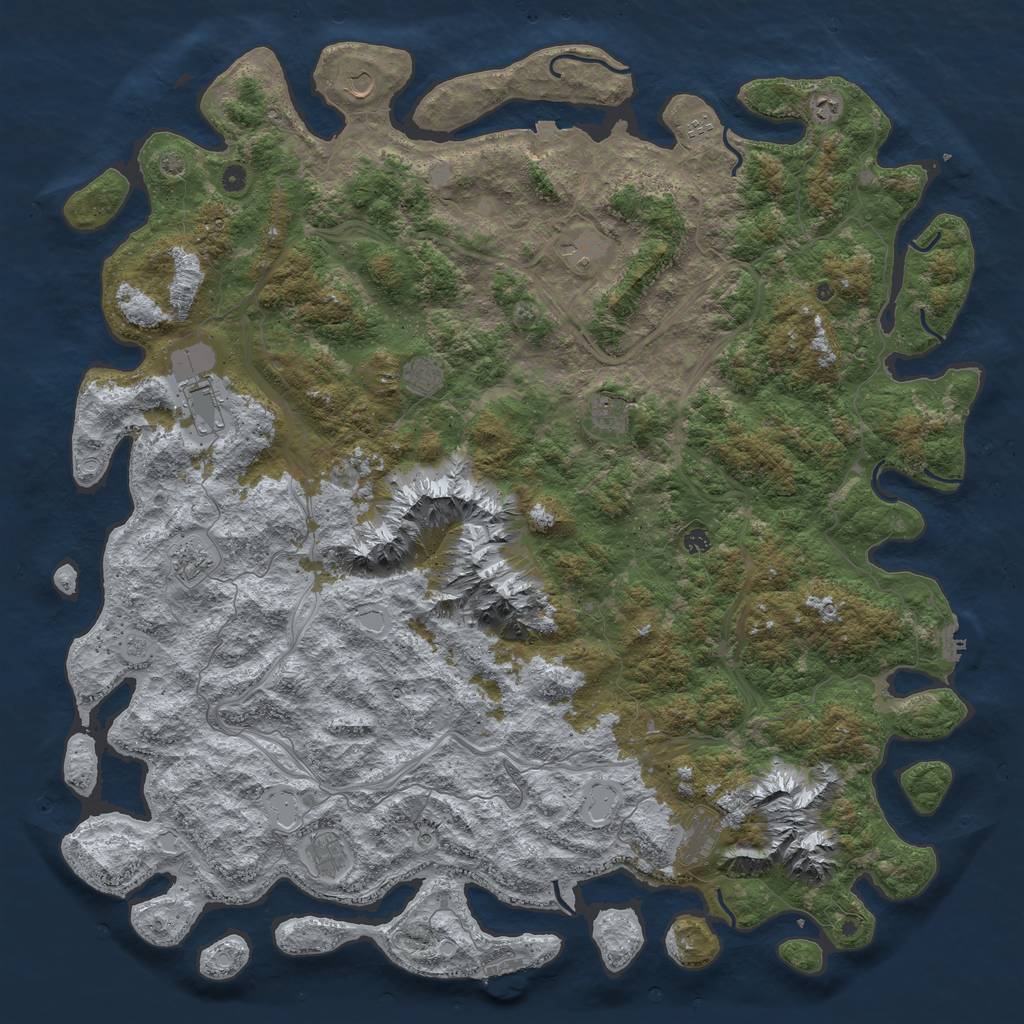 Rust Map: Procedural Map, Size: 6000, Seed: 9438, 19 Monuments