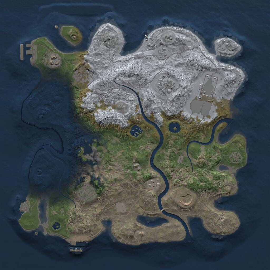 Rust Map: Procedural Map, Size: 3500, Seed: 272382968, 15 Monuments