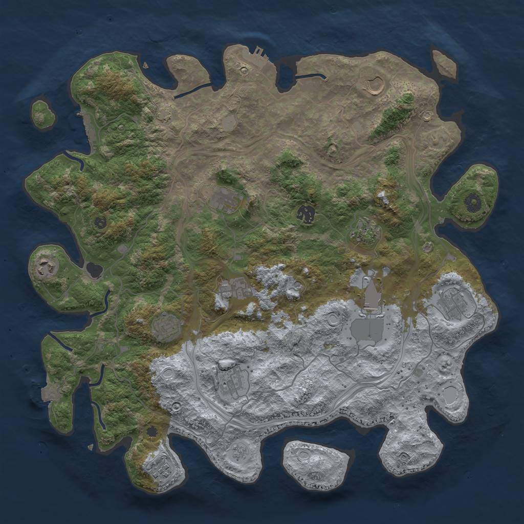 Rust Map: Procedural Map, Size: 4250, Seed: 1495231229, 19 Monuments