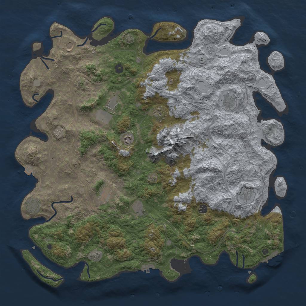 Rust Map: Procedural Map, Size: 5000, Seed: 28072023, 19 Monuments