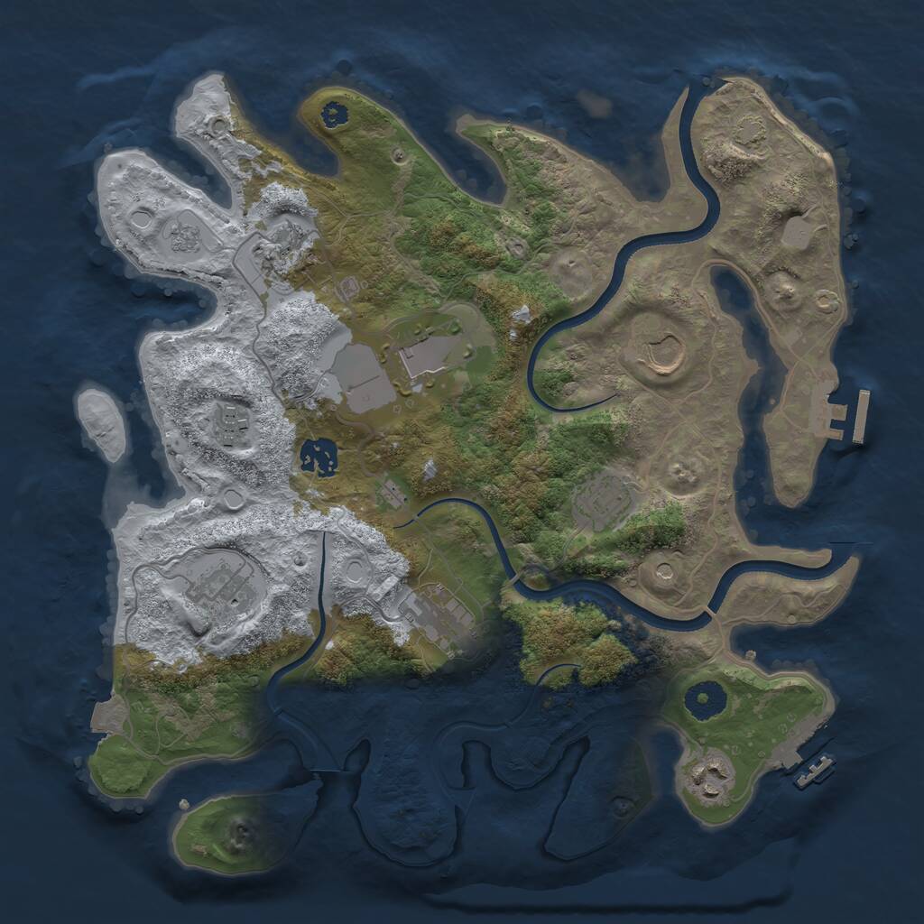 Rust Map: Procedural Map, Size: 3500, Seed: 3106, 15 Monuments