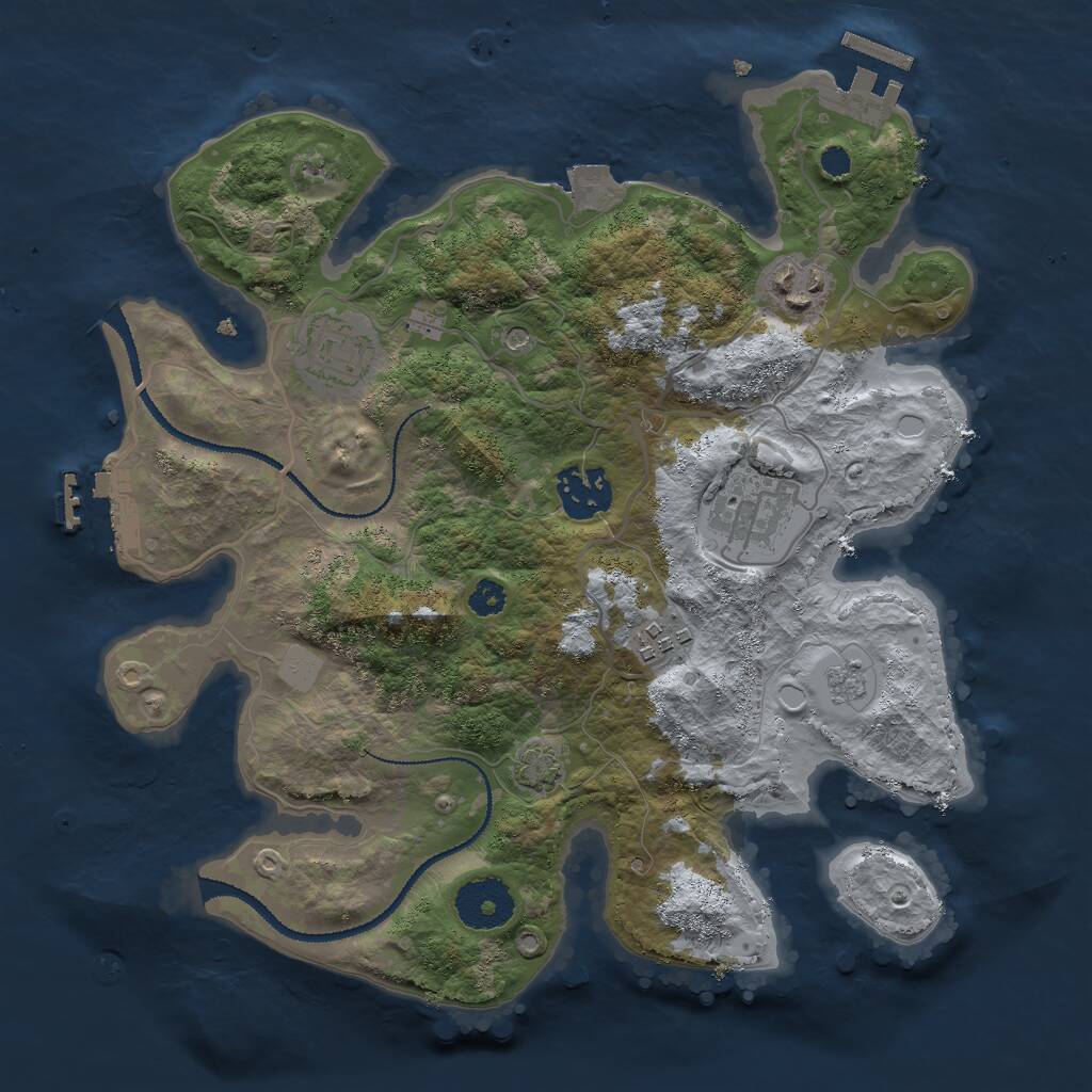 Rust Map: Procedural Map, Size: 3000, Seed: 14982, 11 Monuments