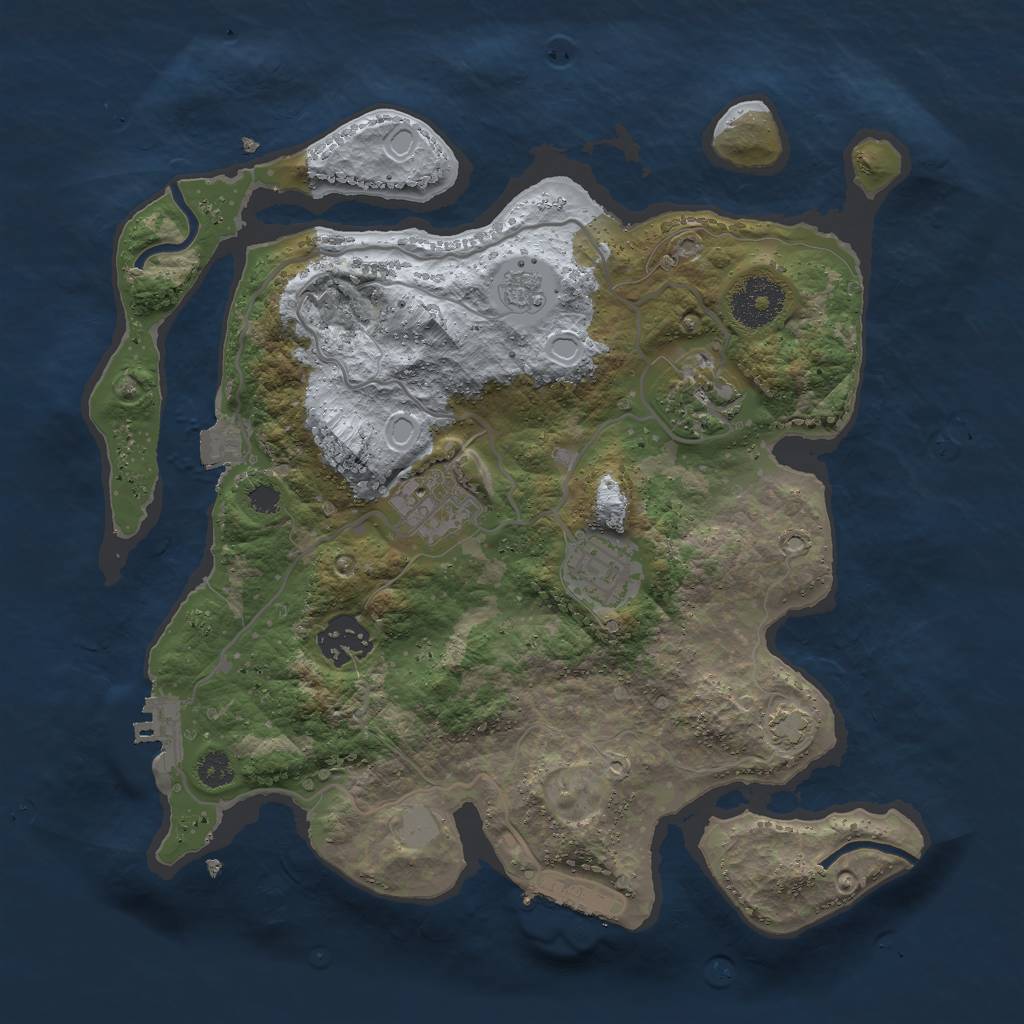 Rust Map: Procedural Map, Size: 3000, Seed: 578089825, 11 Monuments