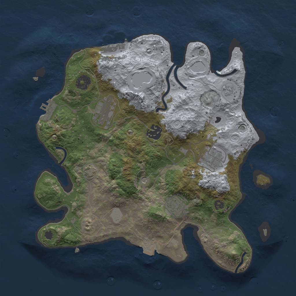 Rust Map: Procedural Map, Size: 3000, Seed: 29848, 12 Monuments