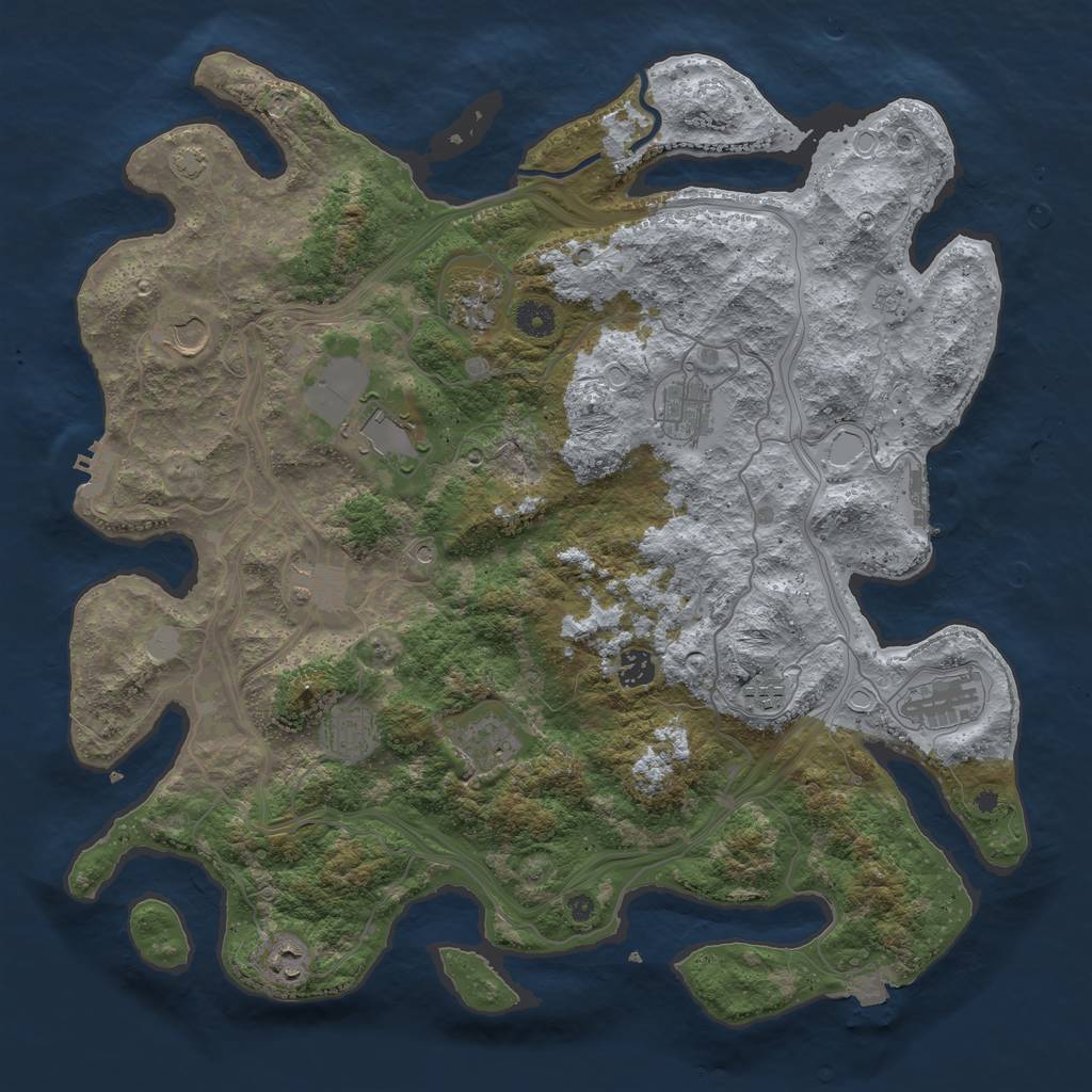 Rust Map: Procedural Map, Size: 4250, Seed: 1239953382, 19 Monuments
