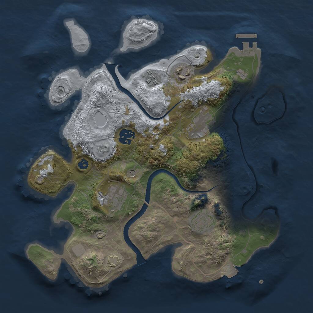 Rust Map: Procedural Map, Size: 3000, Seed: 34857397, 10 Monuments