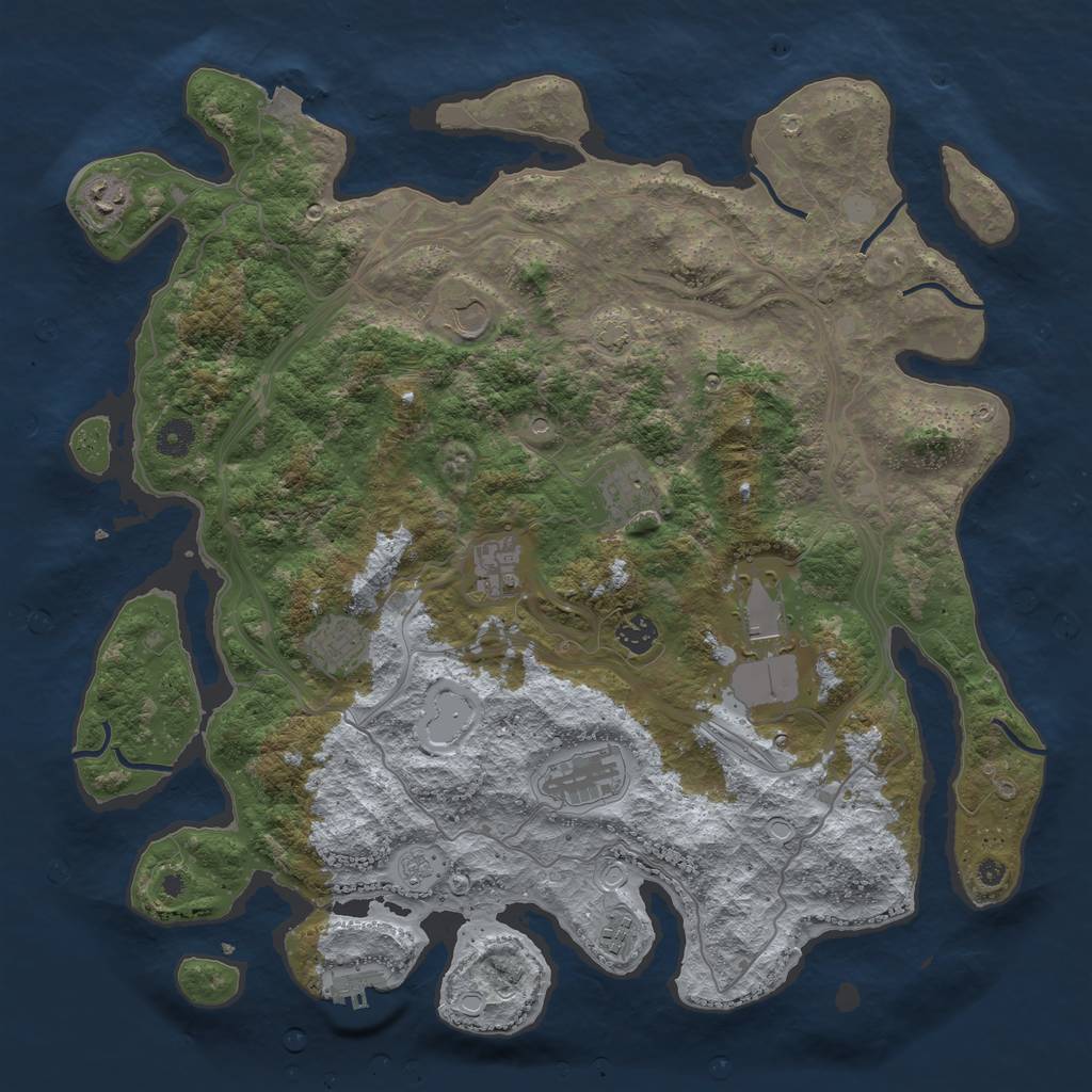 Rust Map: Procedural Map, Size: 4250, Seed: 22187, 16 Monuments