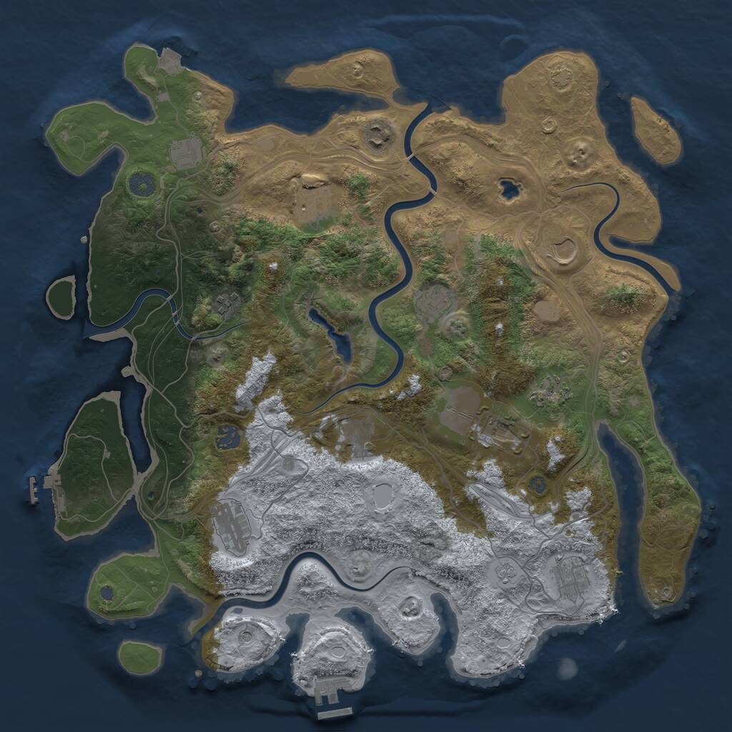 Rust Map: Procedural Map, Size: 4250, Seed: 22187, 19 Monuments