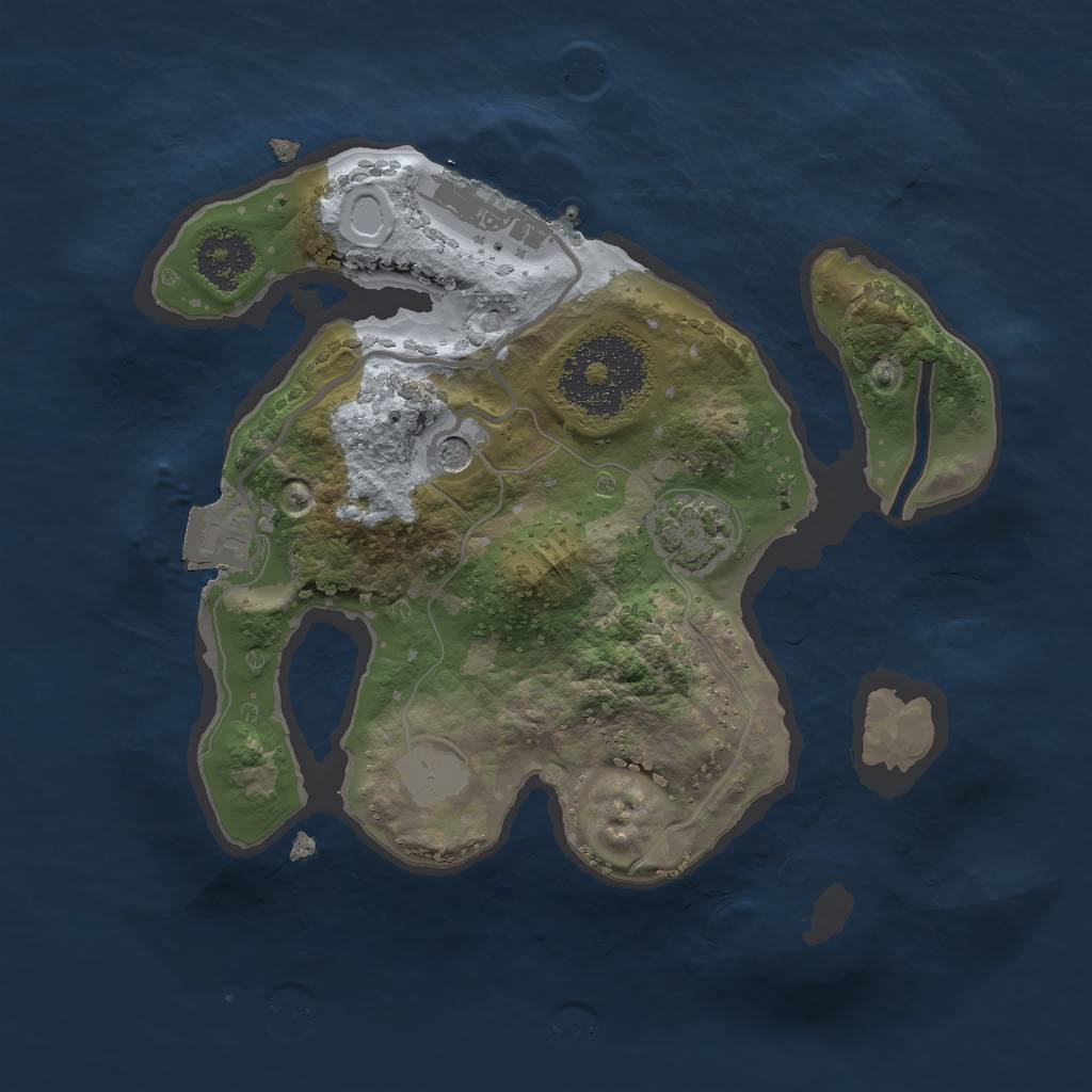 Rust Map: Procedural Map, Size: 2000, Seed: 1900754090, 6 Monuments