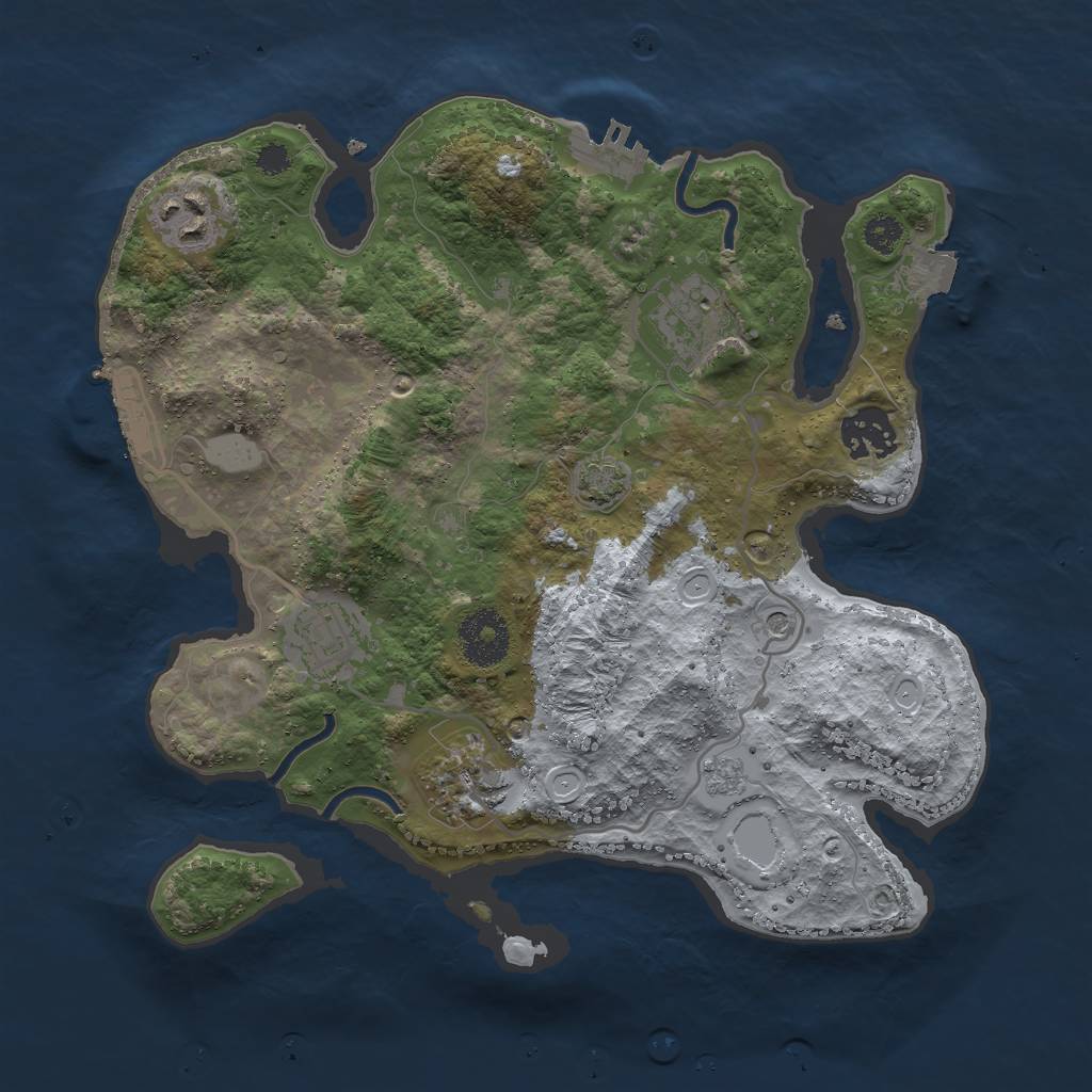 Rust Map: Procedural Map, Size: 3000, Seed: 932776868, 13 Monuments