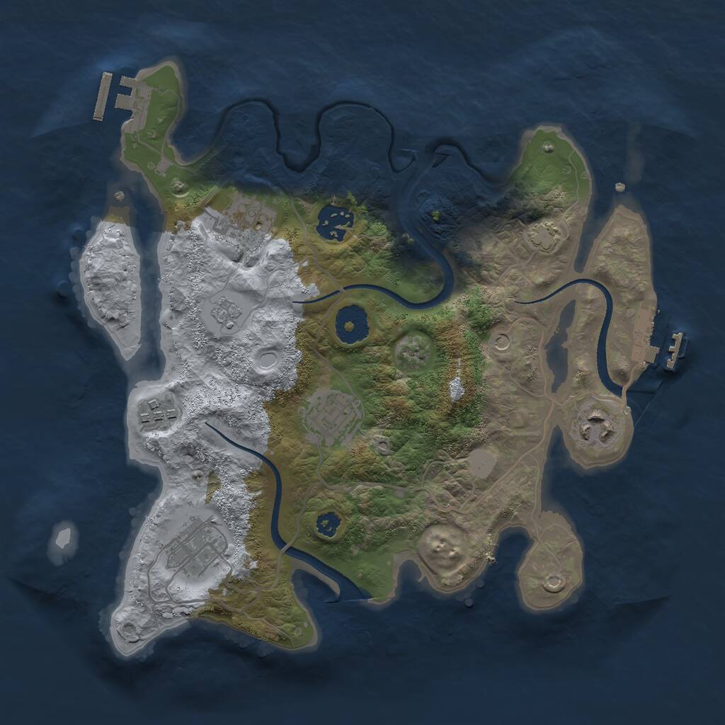 Rust Map: Procedural Map, Size: 3000, Seed: 177336804, 12 Monuments