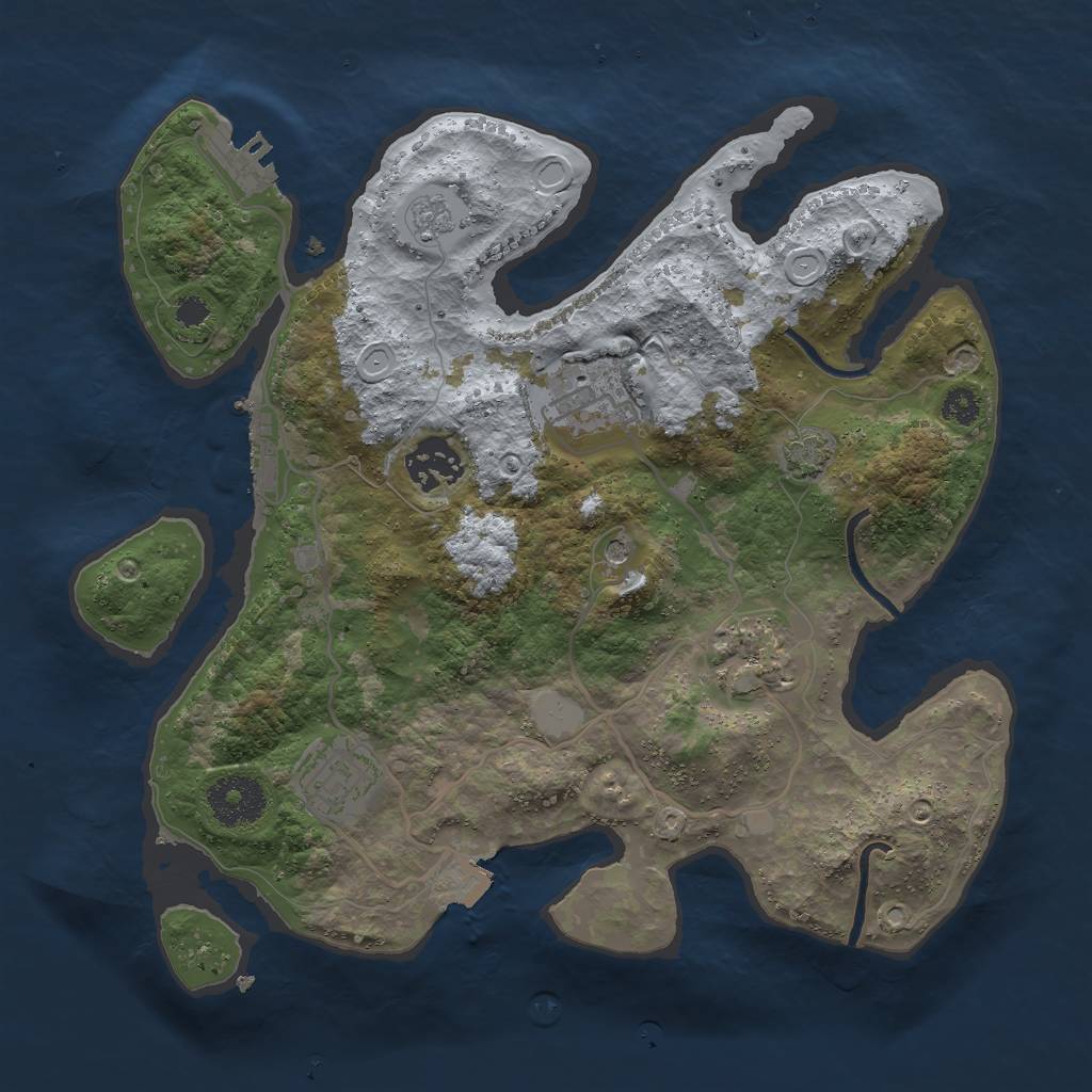 Rust Map: Procedural Map, Size: 3000, Seed: 138713246, 12 Monuments