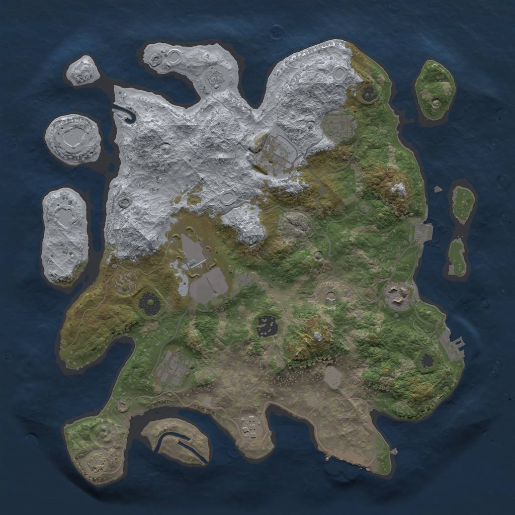 Rust Map: Procedural Map, Size: 3500, Seed: 1468012235, 15 Monuments