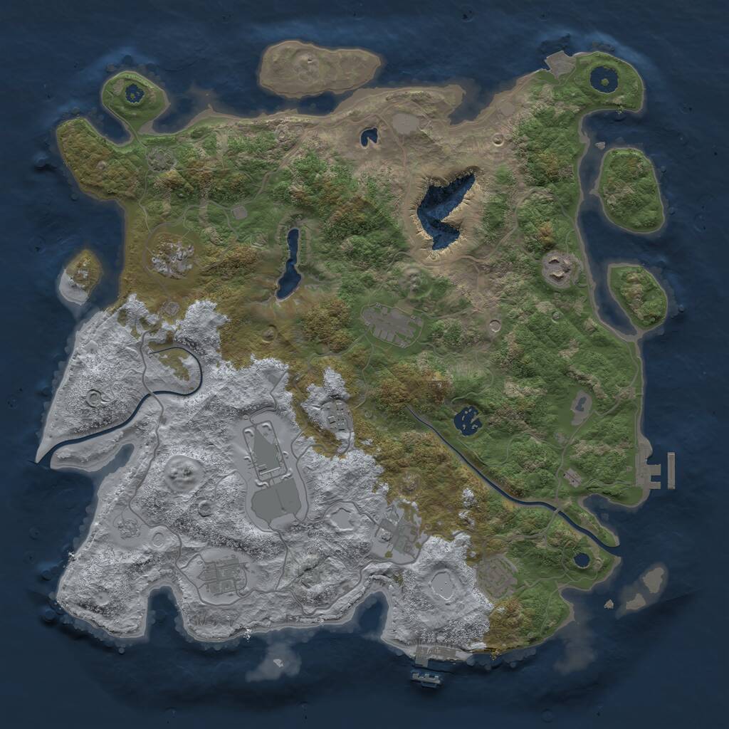 Rust Map: Procedural Map, Size: 4000, Seed: 464127383, 15 Monuments