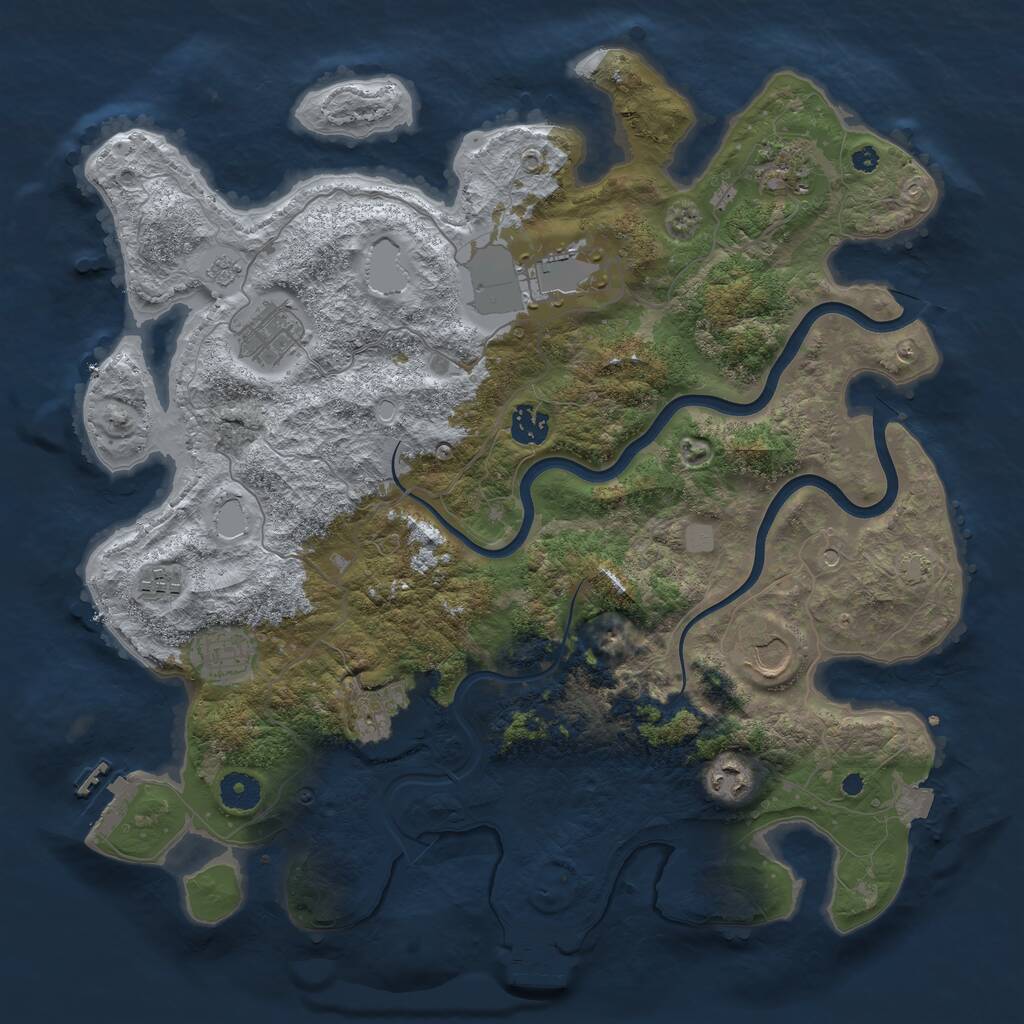 Rust Map: Procedural Map, Size: 3900, Seed: 5777544, 15 Monuments