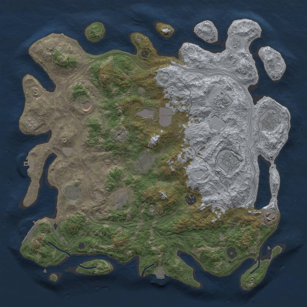 Rust Map: Procedural Map, Size: 4250, Seed: 699432917, 19 Monuments