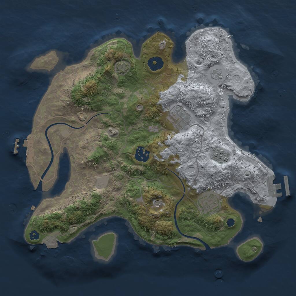 Rust Map: Procedural Map, Size: 3000, Seed: 1920817209, 10 Monuments