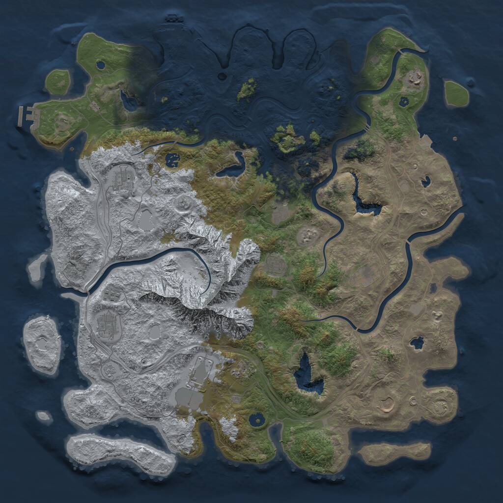 Rust Map: Procedural Map, Size: 5000, Seed: 163691142, 17 Monuments