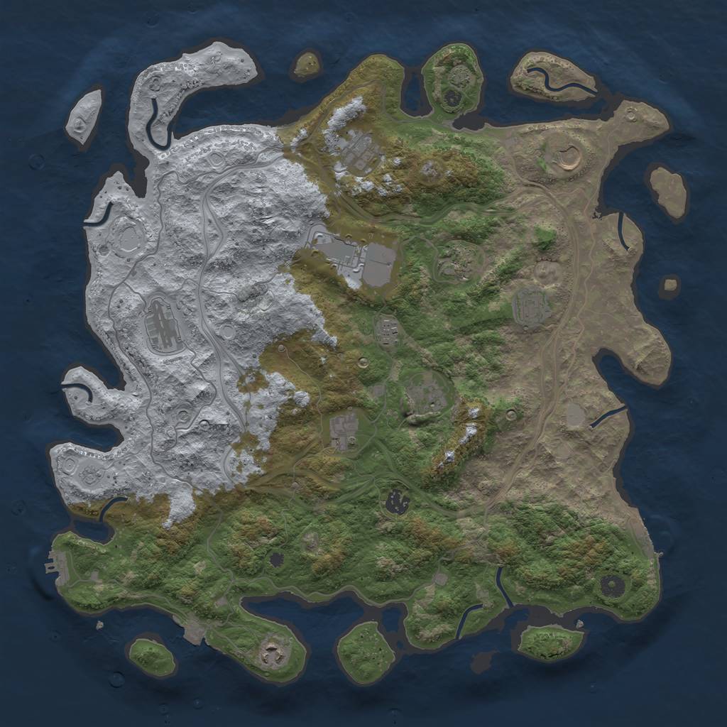 Rust Map: Procedural Map, Size: 4500, Seed: 976097, 19 Monuments