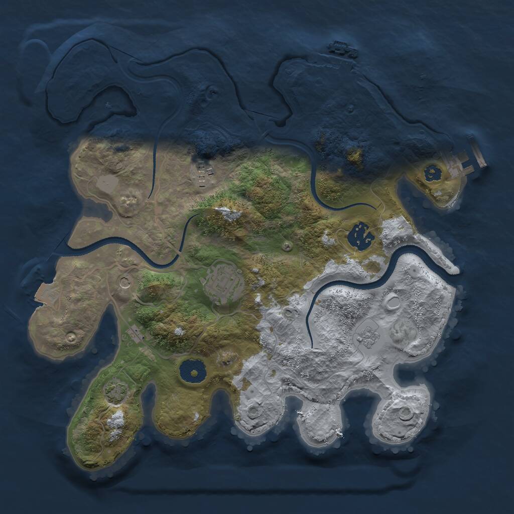 Rust Map: Procedural Map, Size: 3000, Seed: 10813, 9 Monuments